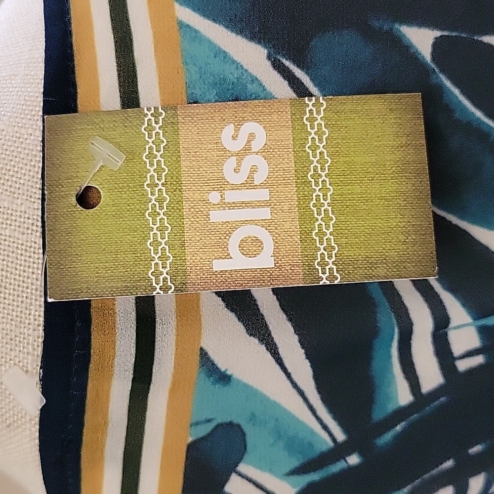Bliss Home Jealous Tomato teal white abstract print maxi swimsuit cover L New… - Picture 5 of 10